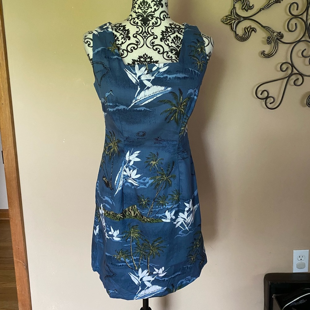 Hawaiian Aloha Palm Wave Dress